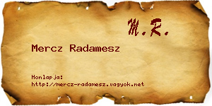 Mercz Radamesz névjegykártya